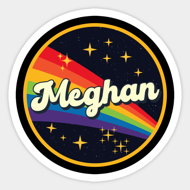 Meghan // Rainbow In Space Vintage Style Sticker by LMW Art